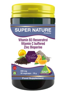 Vitamin B3 Resveratrol Vitamin C buffered Zinc Bioperine Pure